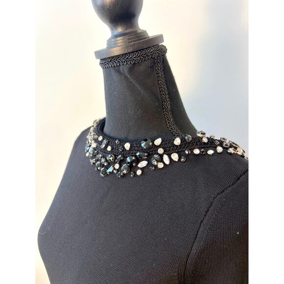 Cult Gaia Eleanora Embellished Midi Dress in Black Size XS Knit Beaded Backless - Picture 7 of 8